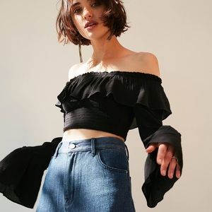 Kimora Smocked Ruffle Shoulder Top